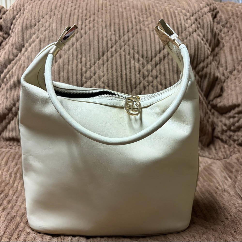 Vintage Gucci Cream Leather Hobo Bag